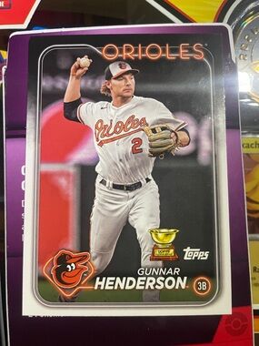 Topps Gunnar Henderson Orioles Card - Orange, White, Purple